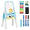 360-degree Rotate Magnetic Whiteboard and Chalkboard Art Easel with Height Adjustable